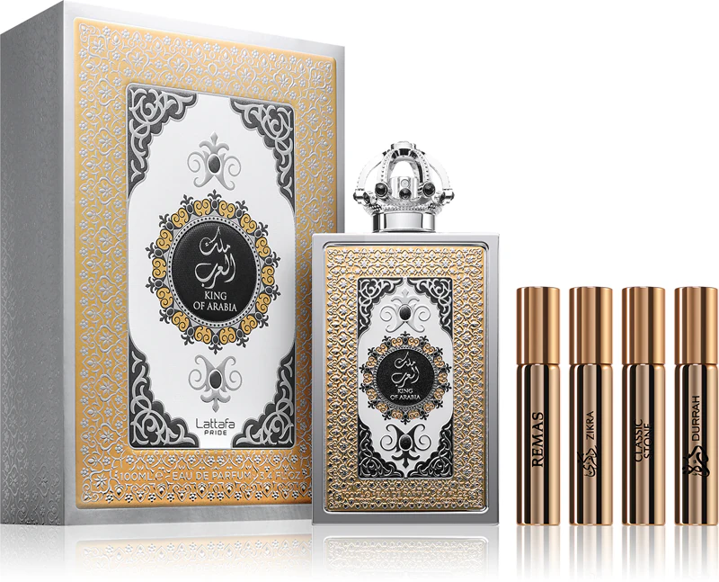 Set King Of Arabia 100 ML EDP + 4 Decants de 5 ML - Imagen 3