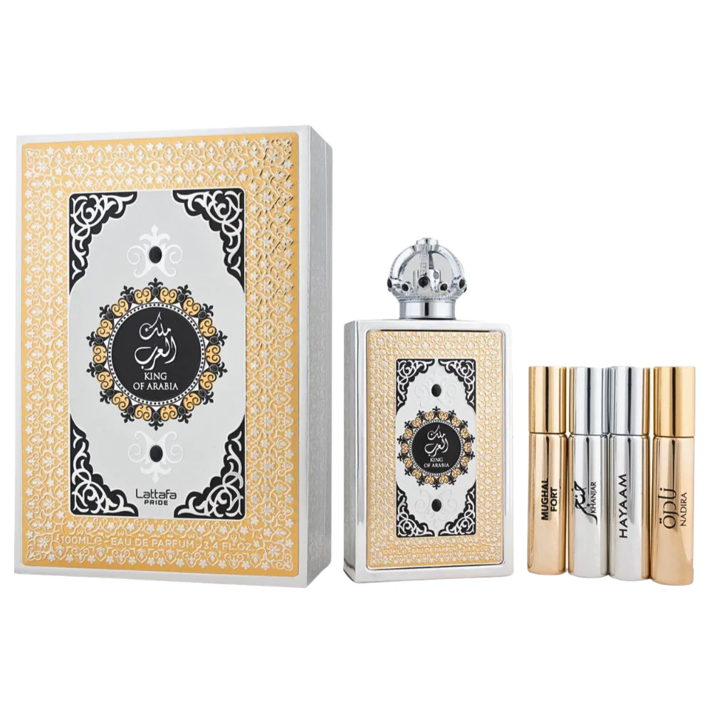 Set King Of Arabia 100 ML EDP + 4 Decants de 5 ML - Imagen 4