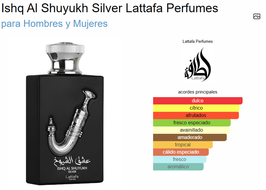 Ishq Al Shuyukh Silver 100 ML EDP - Imagen 3